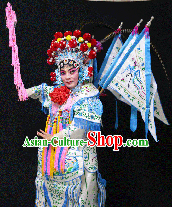 Chinese Opera Beijing Opera Peking Opera Hua Dan Costume Embroidered Robe Hua Dan Opera Costumes and Headdress Complete Set