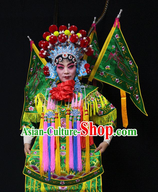 Chinese Opera Beijing Opera Peking Opera Hua Dan Costume Embroidered Robe Hua Dan Opera Costumes and Headdress Complete Set