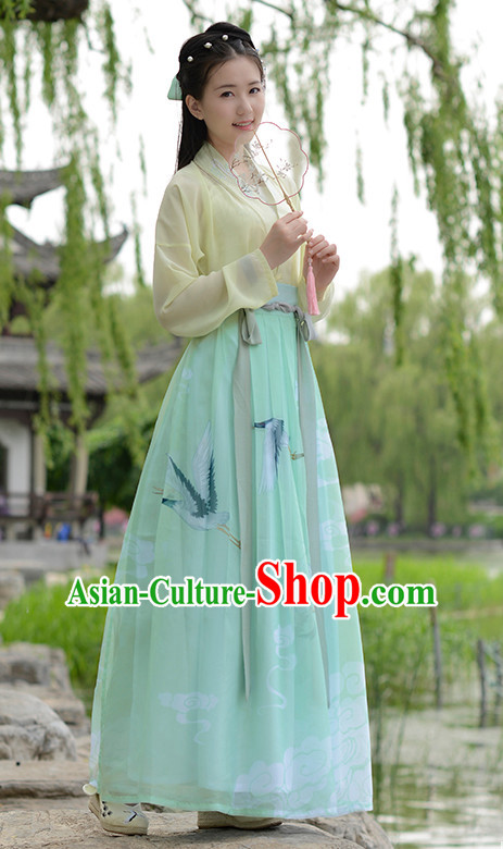 Ancient Chinese Han Dynasty Women Han Costume Dress Hanfu Suit