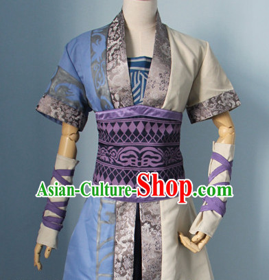 Chinese Men Warrior Hanbok Kimono Stage Opera Costume Dresses Costume Ancient Cosplay Complete Set