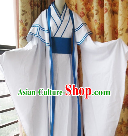 Chinese Men Scholar Hanbok Kimono Stage Opera Costume Dresses Costume Ancient Cosplay Complete Set