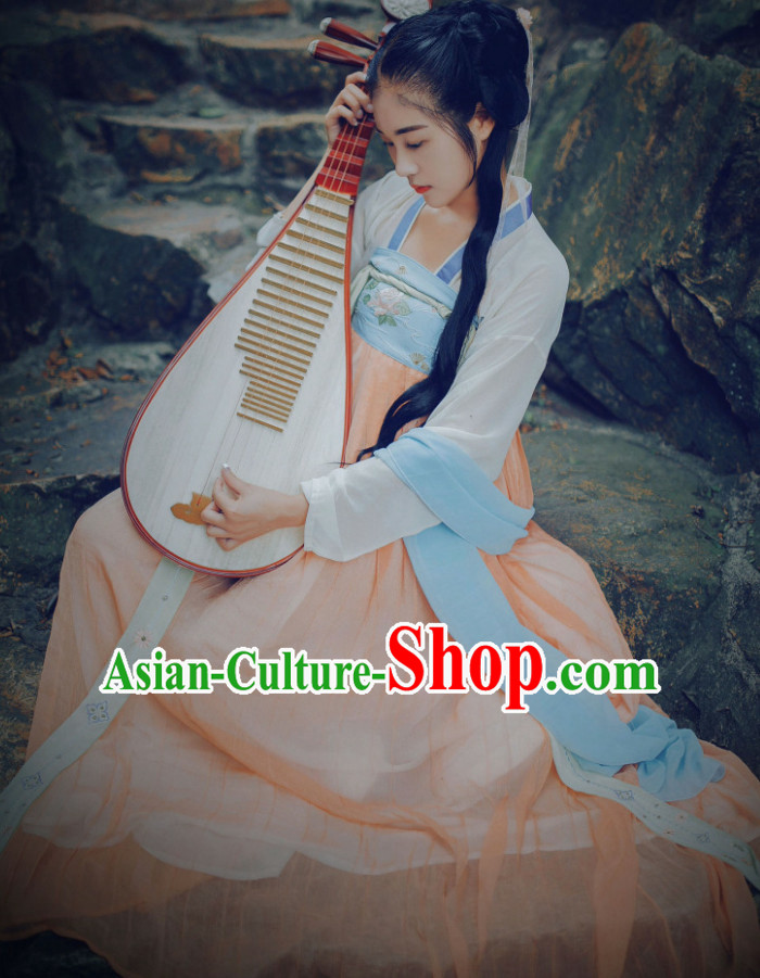 Chinese Traditional Tang Dynasty Royal Stage Hanfu Hanbok Kimono Costume Dresses Costume Ancient Garment Complete Set