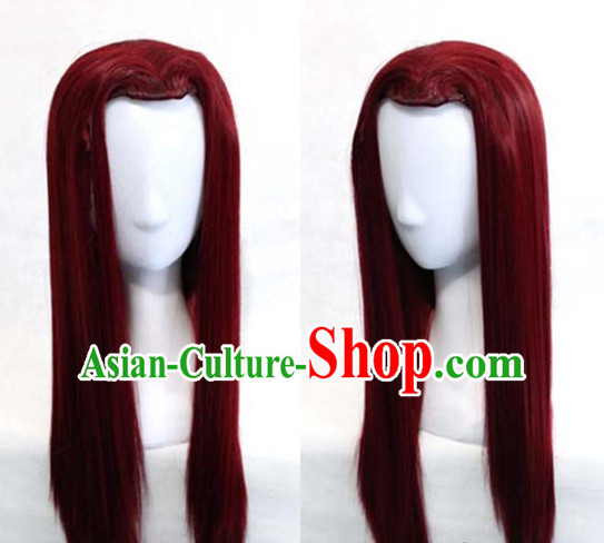 Chinese Ancient Style Long Black Hair Wig Hair Decoration Wigs Set