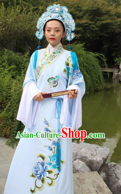 Chinese Opera Stage Costume Embroidered Hanfu Dress Gown Costumes Ancient Costume Clothing Complete Set