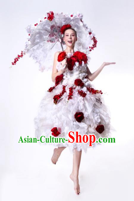 Parade Quality Flower Dance Costumes Popular Ostrich Feathers Fancy Costume Costume Angel Wings Costume Complete Set