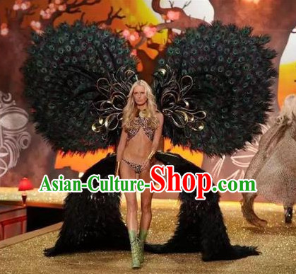 Parade Quality Feather Dance Costumes Popular Ostrich Feathers Fancy Bird Costume Stage Costumes Angel Wings Costume Complete Set