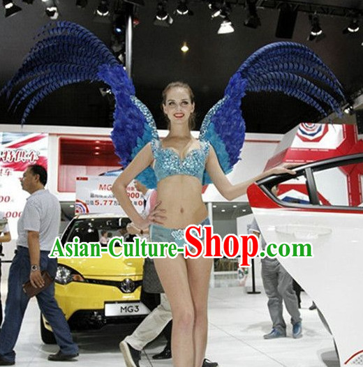 Model Feather Butterfly Dance Costumes Popular Ostrich Feathers Fancy Costume Stage Drama Costumes Angel Wings Parade Costume Complete Set