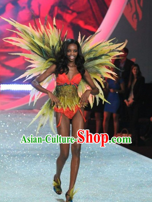 Model Feather Butterfly Dance Costumes Popular Ostrich Feathers Fancy Costume Stage Drama Costumes Angel Wings Parade Costume Complete Set