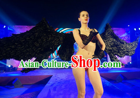 Model Feather Butterfly Dance Costumes Popular Ostrich Feathers Fancy Costume Stage Drama Costumes Angel Wings Parade Costume Complete Set