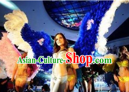 Model Feather Butterfly Dance Costumes Popular Ostrich Feathers Fancy Costume Stage Drama Costumes Angel Wings Parade Costume Complete Set