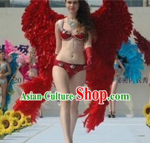 Model Feather Butterfly Dance Costumes Popular Ostrich Feathers Fancy Costume Stage Drama Costumes Angel Wings Parade Costume Complete Set