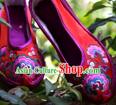 Chinese Handmade Embroidered Shoes Wedding Shoes Kung Fu Wushu Shoes Womens Shoes Opera Shoes Hanfu Shoes Dance Shoes