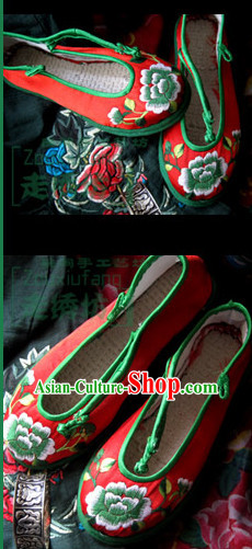 Chinese Handmade Embroidered Shoes Wedding Shoes Kung Fu Wushu Shoes Womens Shoes Opera Shoes Hanfu Shoes Dance Shoes