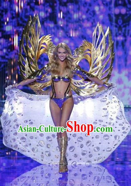 Model Feather Butterfly Dance Costumes Popular Ostrich Feathers Fancy Costume Stage Drama Costumes Angel Wings Parade Costume Complete Set