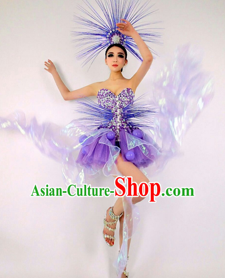 Parade Quality Feather Dance Costumes Popular Ostrich Feathers Fancy Costume Costume Angel Wings Costume Complete Set