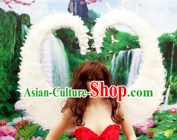 Parade Quality Feather Dance Costumes Popular Ostrich Feathers Fancy Costume Angel Wings Costume Complete Set