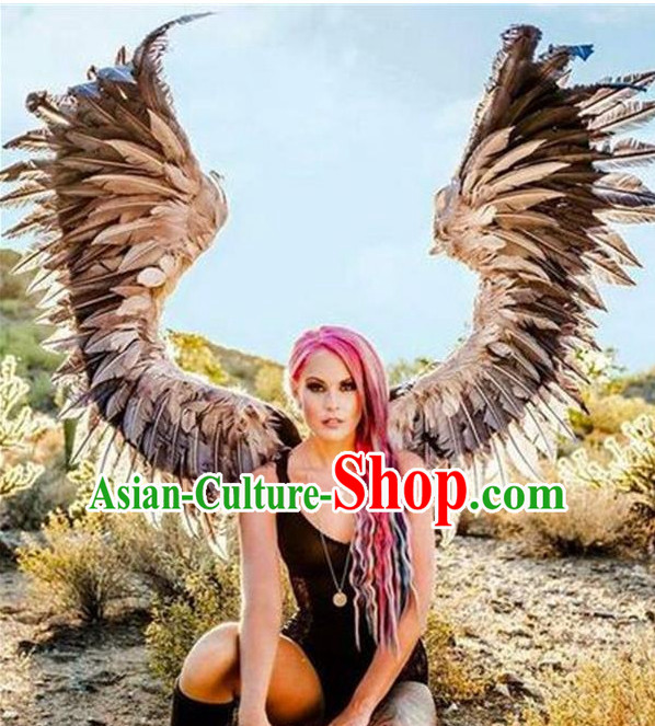 Parade Quality Peacock Feather Dance Costumes Popular Ostrich Feathers Fancy Costume Angel Wings Costume Complete Set