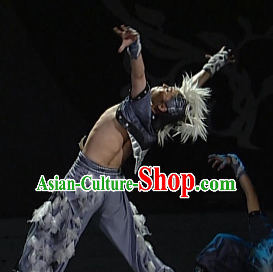 Professional Stage Performance Wolf Dance Costumes Complete Set for Boys or Men