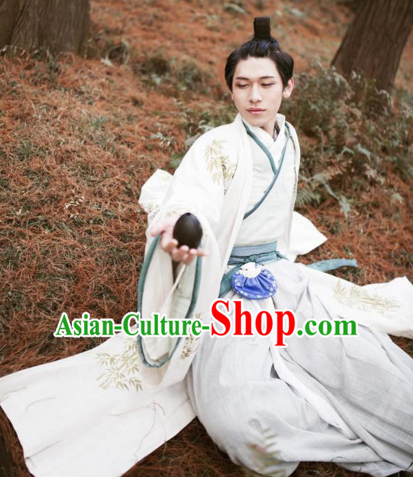 Ancient Chinese Men Clothing Traditional Hanfu Hanbok Kimono Dress National Costume Dresses Complete Set