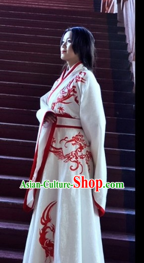 Ancient Chinese Princess Dresses Traditional Royal Stage Hanfu Classical Dress National Costumes Clothing and Hair Jewelry Complete Set