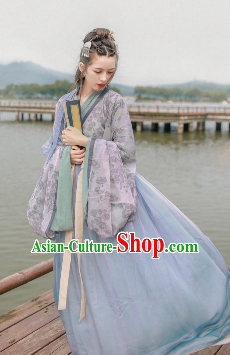 Ancient Chinese Women Clothing Traditional Hanfu Hanbok Kimono Dress National Costume Dresses Complete Set