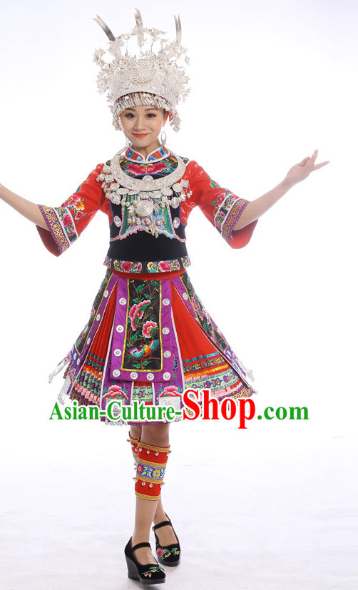 Chinese Miao Clothing Miao Clothes Minority Dresses Ethnic Costumes Complete Set for Women