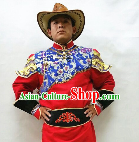 Mongolian Minority Mongol Dress Mongolia Minority Dresses Ethnic Mongolian Costume Complete Set for Men