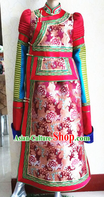 Chinese Mongolian Minority Mongol Women Dress Mongolia Minority Dresses Ethnic Mongolian Costume Complete Set