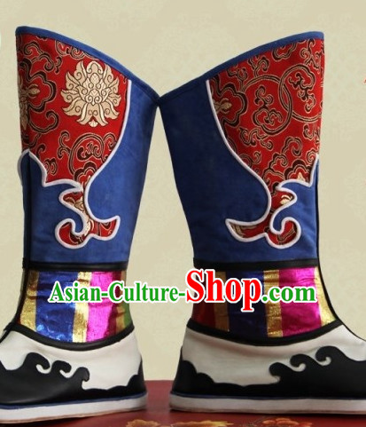 Chinese Mongolian Minority Mongol Boots Mongolia Minority Boot Ethnic Mongolian Feather Shoes