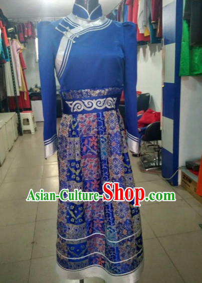 Chinese Mongolian Minority Mongol Women Dress Mongolia Minority Dresses Ethnic Mongolian Costume Complete Set