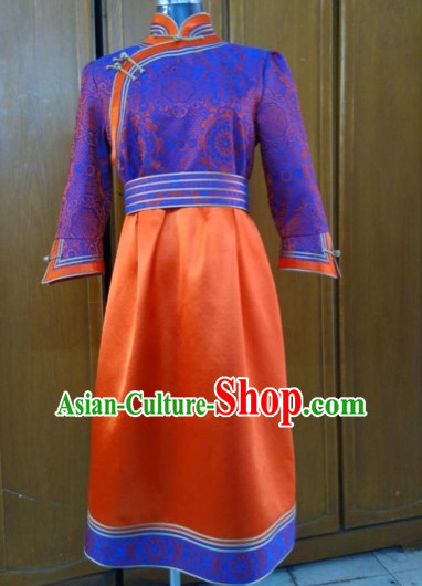 Chinese Mongolian Minority Mongol Women Dress Mongolia Minority Dresses Ethnic Mongolian Costume Complete Set