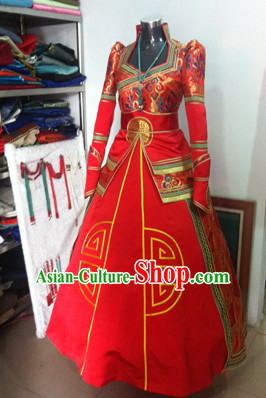 Chinese Mongolian Minority Mongol Women Dress Mongolia Minority Dresses Ethnic Mongolian Costume Complete Set