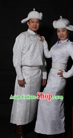 Chinese Mongolian Minority Mongol Women and Men Dress Mongolia Minority Dresses Ethnic Mongolian Costume Complete Set