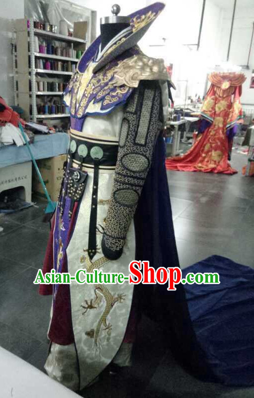 Top China Emperor Embroidered Robe Dragon Costumes Complete Set