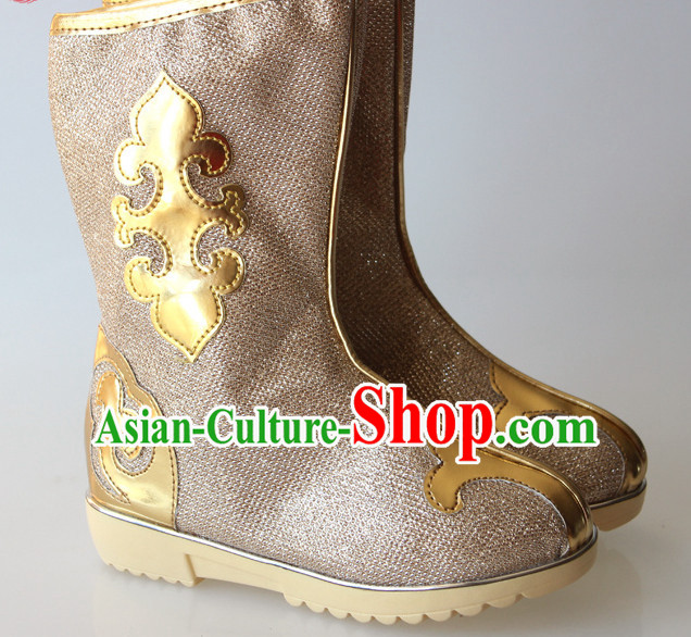 Chinese Handmade Mongolian Long Boots Minority Mongol Shoes Mongolia Boot