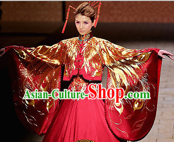 Chinese Traditional Wedding Dresses Bridal Wedding Gown Embroidered Phoenix Cloth