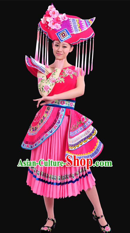 Zhuang Minority Women Dresses Ethnic Clothing Minority Dance Costume Minority Dress