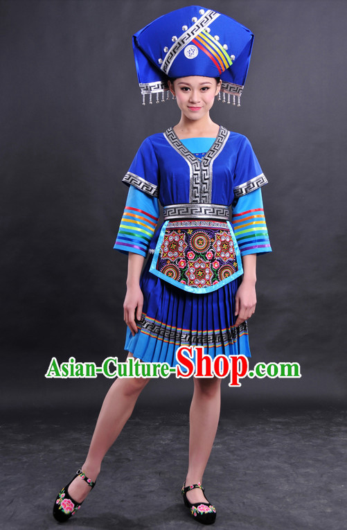 Zhuang Minority Women Dresses Ethnic Clothing Minority Dance Costume Minority Dress