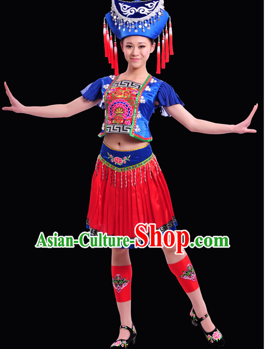 Zhuang Minority Women Dresses Ethnic Clothing Minority Dance Costume Minority Dress