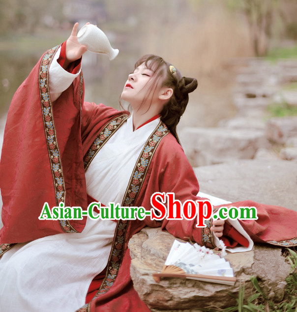 Chinese Han Dynasty White Hanfu Drama Performance Festival Celebration China Film Beauty Dress Rental Garment and Headpieces