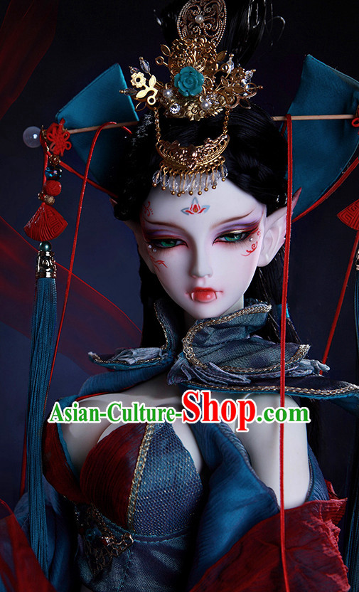 Ancient Chinese Empress Black Wigs and Hair Pins