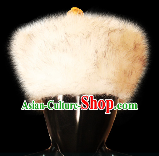 Traditional Chinese Mongolian Emperor Fur Hat