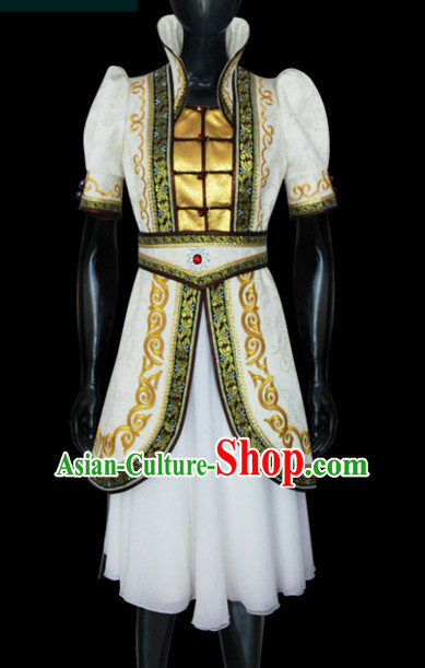 Mongolian Minority Empress Mongol Mongolia Princess Clothing Ethnic Traditional Costumes Complete Set