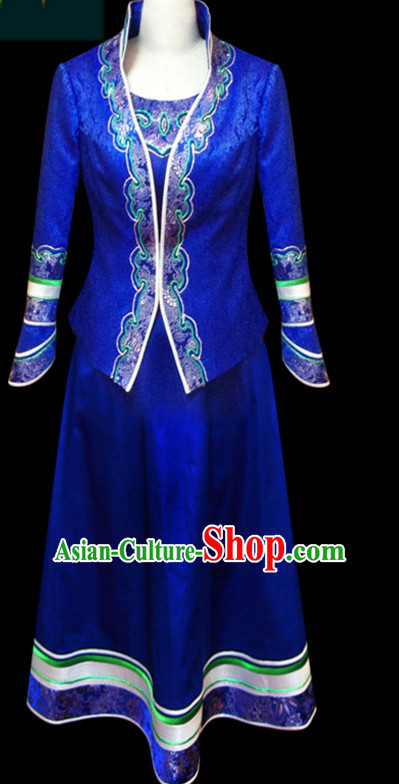 Mongolian Minority Empress Mongol Mongolia Princess Clothing Ethnic Traditional Costumes Complete Set