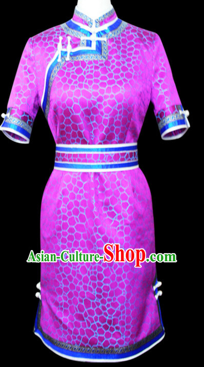 Mongolian Minority Empress Mongol Mongolia Princess Clothing Ethnic Traditional Costumes Complete Set