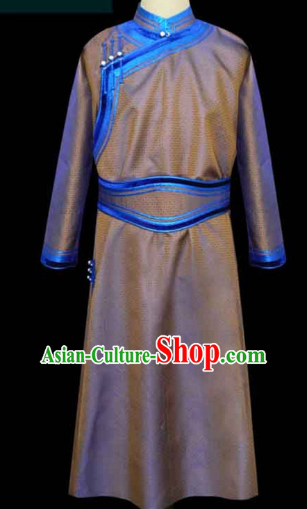 Chinese Mongolian Minority Emperor Mongol Long Robe Mongolia Prince Clothing Ethnic Traditional Costumes Complete Set