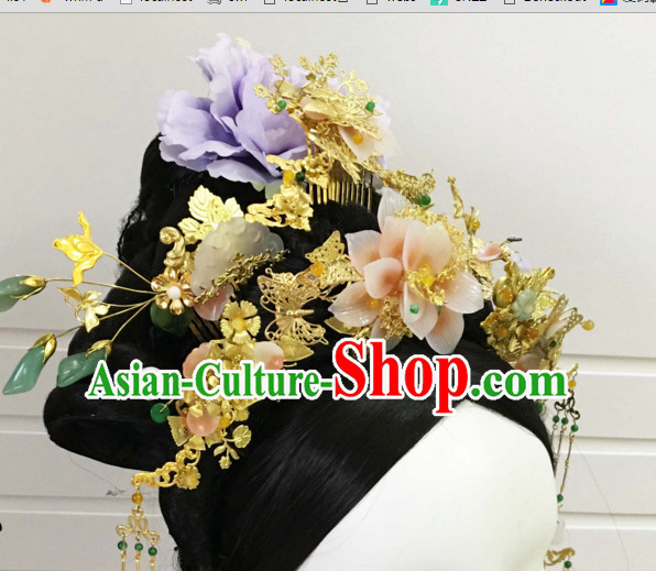 Chinese Traditional Empress Headwear Princess Headdress Imperial Hairpiece Palace Hair Ornaments Royal Head Pieces Set