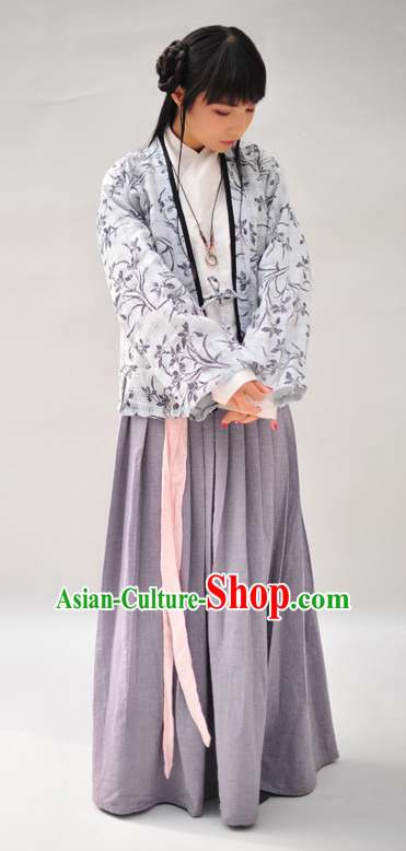 Chinese Clothes Classical Dance Drama Performance Hanfu Chinese Hakama Traditional Dress Quju Supreme Ancient Chinese Costume Complete Set