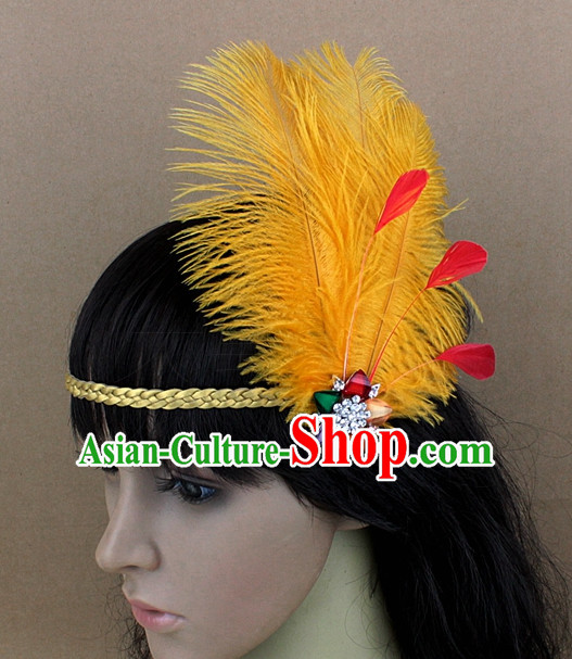 Handmade Feather Hair Pin Hair Accessory Headwear Hair Accessorie Head Dress Head Piece Jewel Set