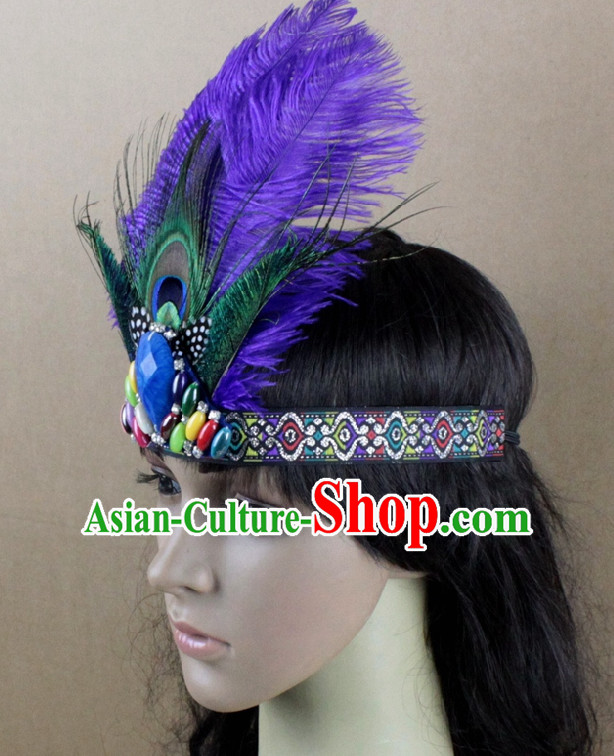 Handmade Feather Hair Pin Hair Accessory Headwear Hair Accessorie Head Dress Head Piece Jewel Set